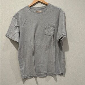 Eddie Bauer Gray Striped Short Sleeve Tee